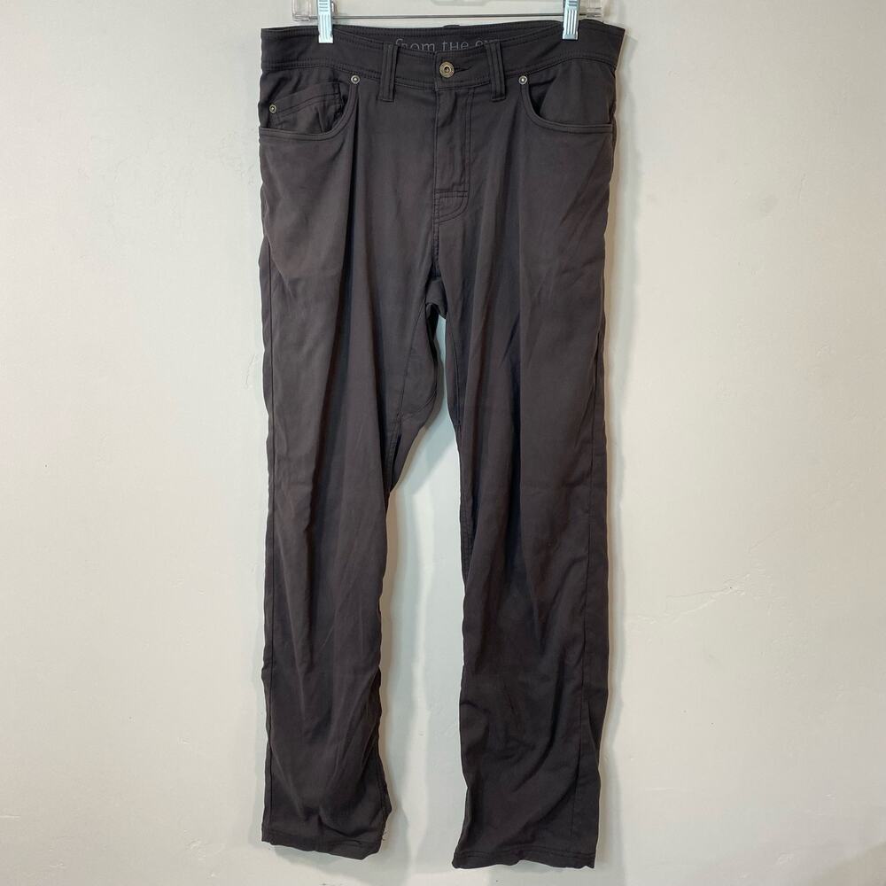 Prana Men's Pants Zion Straight Leg Charcoal Grey Size 31 Hiking Trail Outdoor